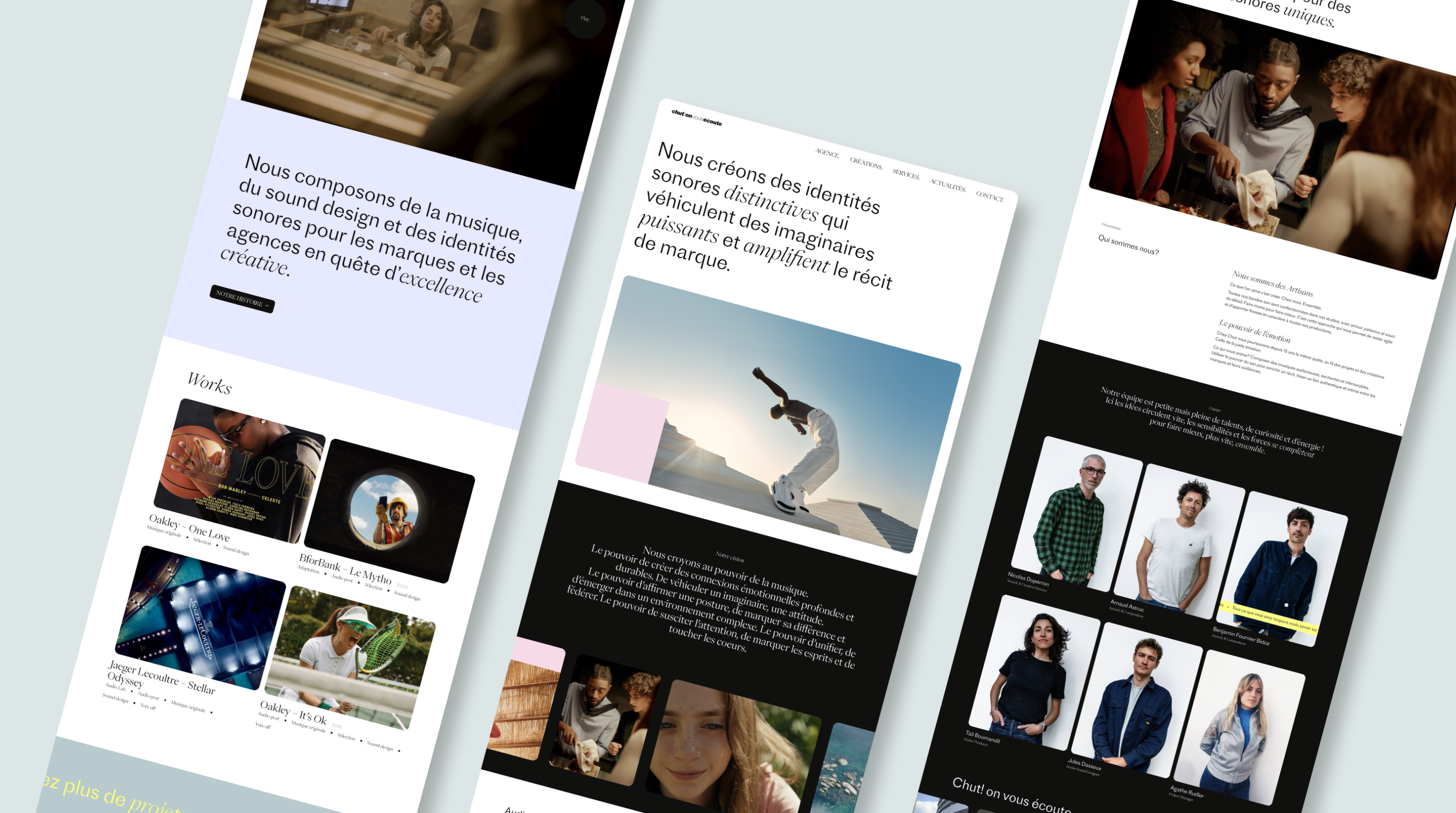 Design et développement du nouveau site pour le studio Chut! on vous écoute