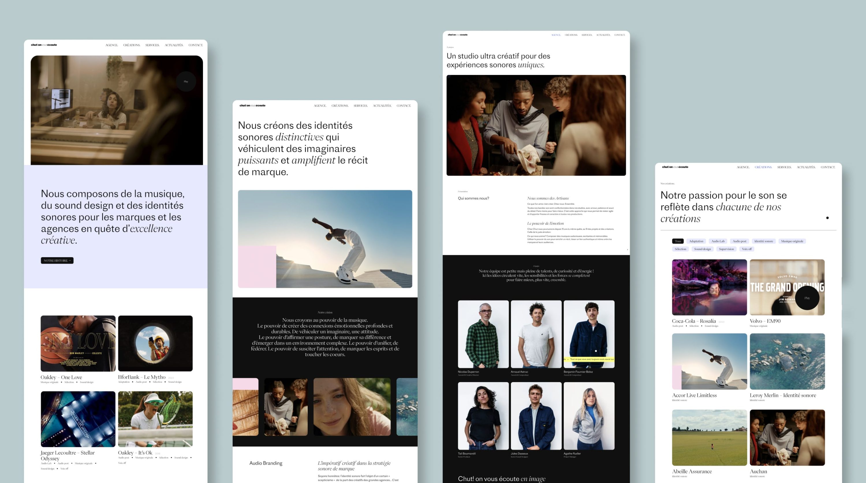 Maquettes desktop du site WordPress sur mesure pour Chut! on vous écoute